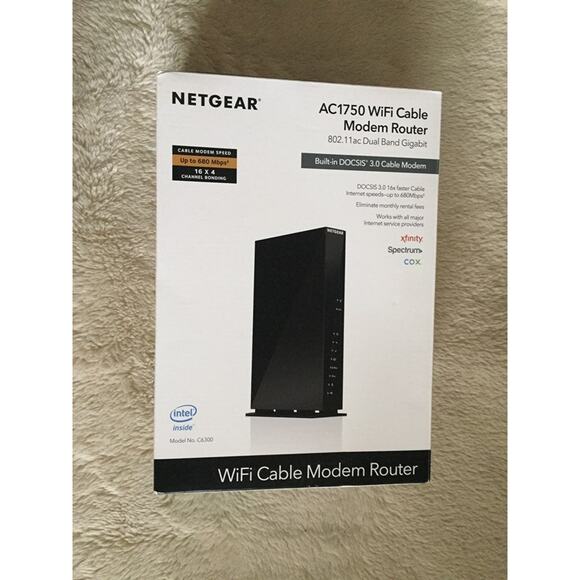 NETGEAR AC1750 WiFi DOCSIS 3.0 Cable Modem Router (C6300) - Picture 1 of 2